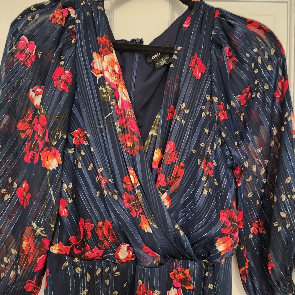 DKNY Floral Faux Wrap Dress - Picture 2 of 7